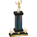 Premium Single Black Carbon Fiber Second Place Volleyball Trophy