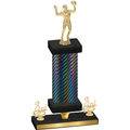 Premium Single Black Carbon Fiber Third Place Volleyball Trophy