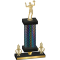 Premium Single Black Carbon Fiber Victory Volleyball Trophy