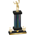 Premium Single Black Carbon Fiber Second Place Volleyball Trophy
