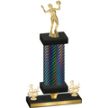 Premium Single Black Carbon Fiber Third Place Volleyball Trophy
