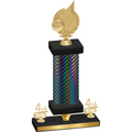Premium Single Black Carbon Fiber Fourth Place Volleyball Trophy