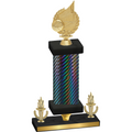 Premium Single Black Carbon Fiber Victory Volleyball Trophy
