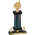 Premium Single Black Carbon Fiber Year Volleyball Trophy