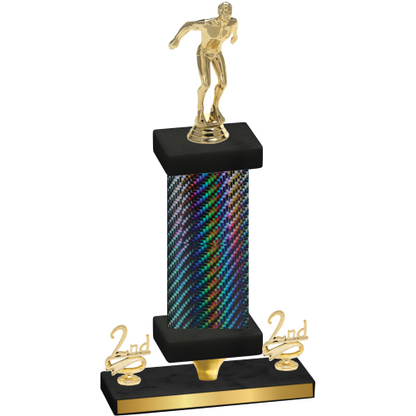Premium Single Black Carbon Fiber Second Place Swimming Trophy
