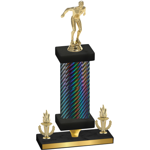 Premium Single Black Carbon Fiber Victory Swimming Trophy