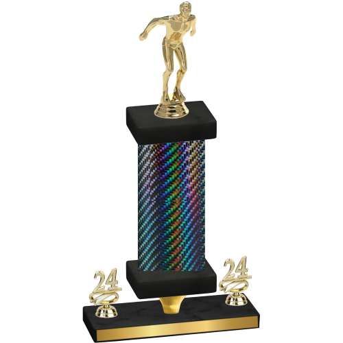 Premium Single Black Carbon Fiber Year Swimming Trophy