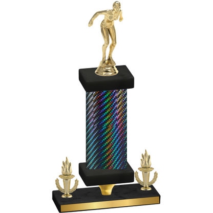 Premium Single Black Carbon Fiber Victory Tennis Trophy