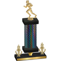 Premium Single Black Carbon Fiber Victory Football Trophy