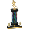 Premium Single Black Carbon Fiber Year Football Trophy