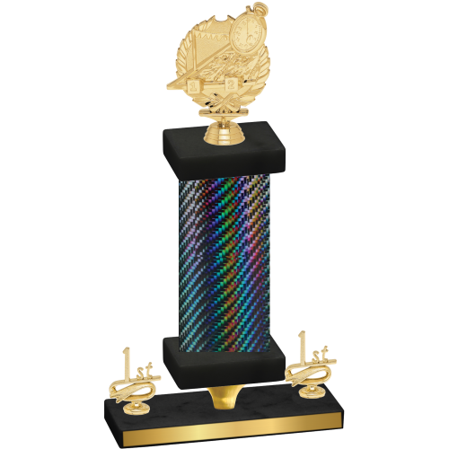 Premium Single Black Carbon Fiber First Place Swimming Trophy