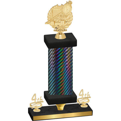 Premium Single Black Carbon Fiber Fourth Place Swimming Trophy