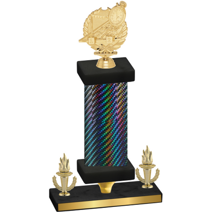 Premium Single Black Carbon Fiber Victory Swimming Trophy