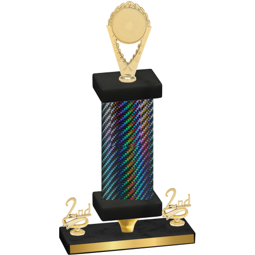 Premium Single Black Carbon Fiber Second Place Insert Trophy