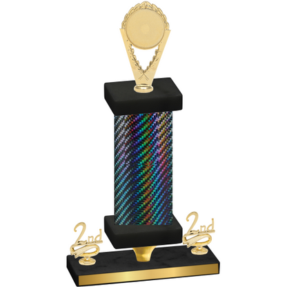 Premium Single Black Carbon Fiber Second Place Insert Trophy