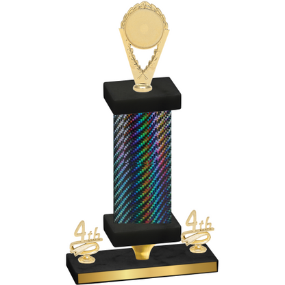 Premium Single Black Carbon Fiber Fourth Place Insert Trophy