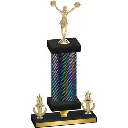 Premium Single Black Carbon Fiber Victory Cheerleading Trophy