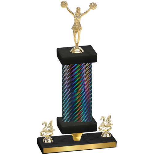 Premium Single Black Carbon Fiber Year Cheerleading Trophy