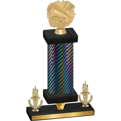 Premium Single Black Carbon Fiber Victory Cheerleading Trophy