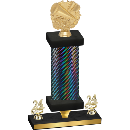 Premium Single Black Carbon Fiber Year Cheerleading Trophy