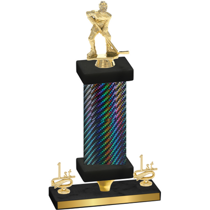 Premium Single Black Carbon Fiber First Place Hockey Trophy