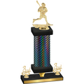 Premium Single Black Carbon Fiber Third Place Lacrosse Trophy