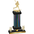Premium Single Black Carbon Fiber Year Lacrosse Trophy