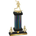 Premium Single Black Carbon Fiber Victory Lacrosse Trophy