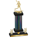 Premium Single Black Carbon Fiber Year Lacrosse Trophy