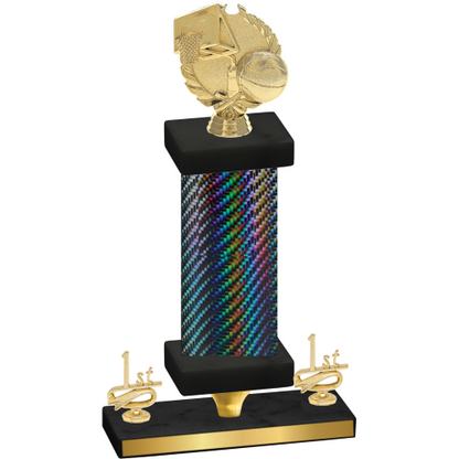 Premium Single Black Carbon Fiber First Place Basketball Trophy
