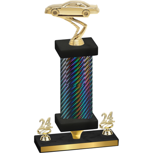 Premium Single Black Carbon Fiber Year Cars Trophy