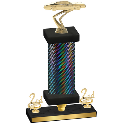Premium Single Black Carbon Fiber Second Place Cars Trophy
