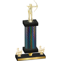 Premium Single Black Carbon Fiber Third Place Archery Trophy