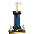Premium Single Black Carbon Fiber Victory Archery Trophy