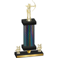 Premium Single Black Carbon Fiber Year Archery Trophy