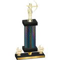 Premium Single Black Carbon Fiber Fourth Place Archery Trophy