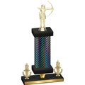 Premium Single Black Carbon Fiber Victory Archery Trophy