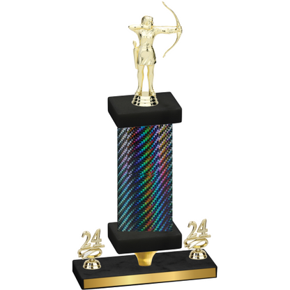 Premium Single Black Carbon Fiber Year Archery Trophy