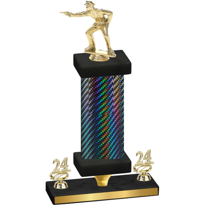 Premium Single Black Carbon Fiber Year Shooter Trophy
