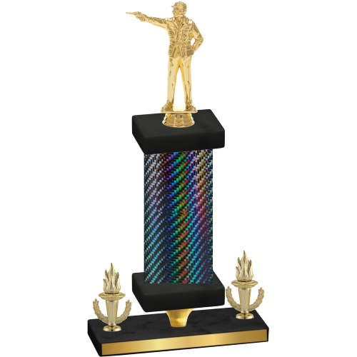 Premium Single Black Carbon Fiber Victory Shooter Trophy