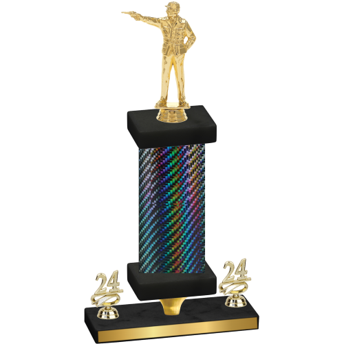 Premium Single Black Carbon Fiber Year Shooter Trophy
