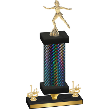 Premium Single Black Carbon Fiber First Place Skater Trophy