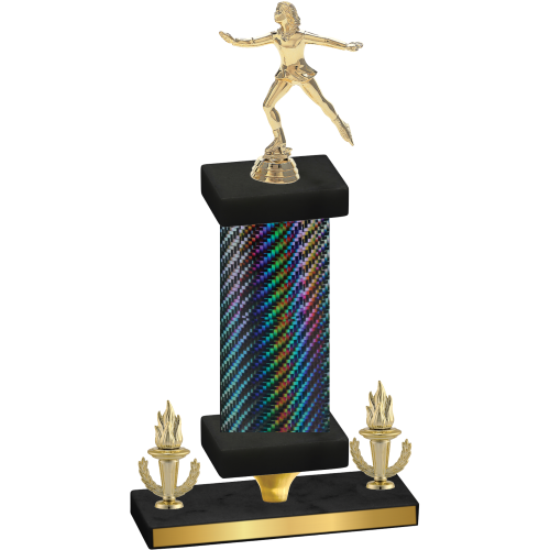 Premium Single Black Carbon Fiber Victory Skater Trophy