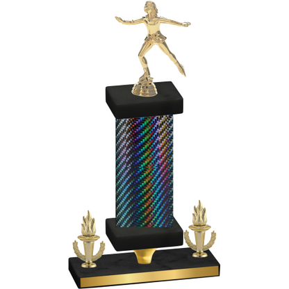 Premium Single Black Carbon Fiber Victory Skater Trophy