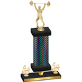 Premium Single Black Carbon Fiber Fourth Place Weights Trophy