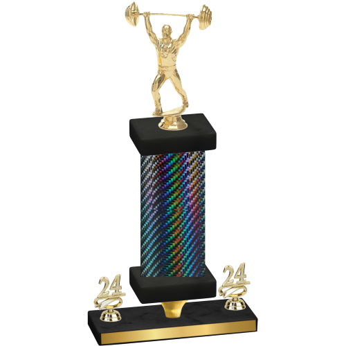 Premium Single Black Carbon Fiber Year Weights Trophy