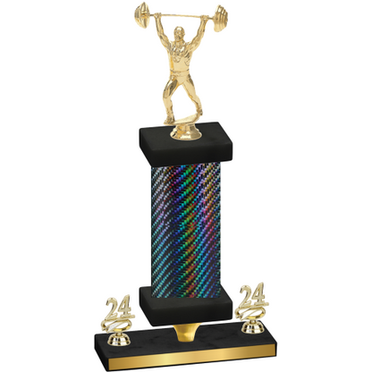 Premium Single Black Carbon Fiber Year Weights Trophy