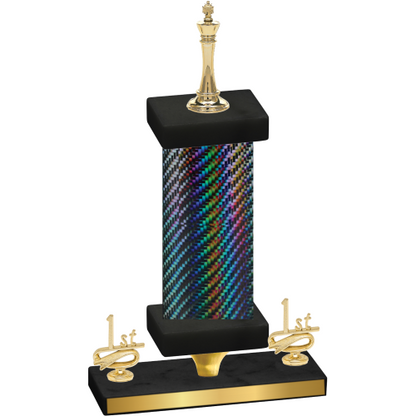Premium Single Black Carbon Fiber First Place Chess Trophy