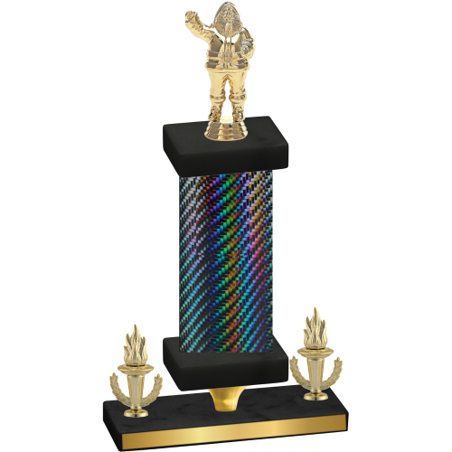 Premium Single Black Carbon Fiber Victory Holiday Trophy