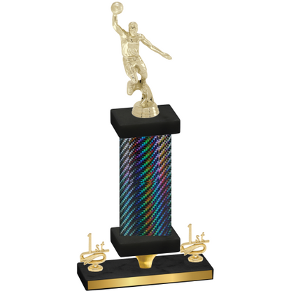 Premium Single Black Carbon Fiber First Place Basketball Trophy